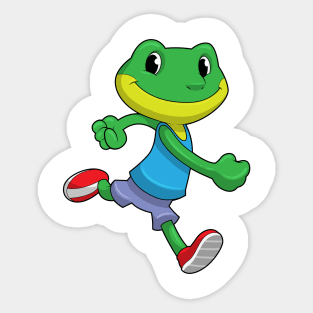 Frog as Runner at Running Sticker